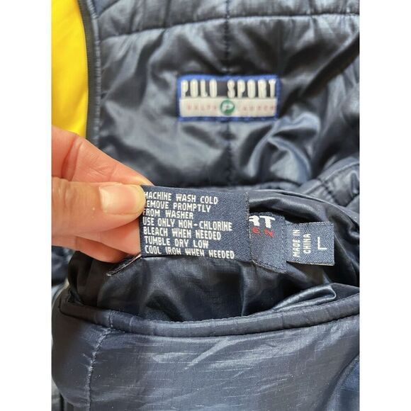 Vintage Polo Sport Ralph Lauren Puffer 1/4 Zip Jacket Pullover Mens L Reversible - Picture 8 of 16